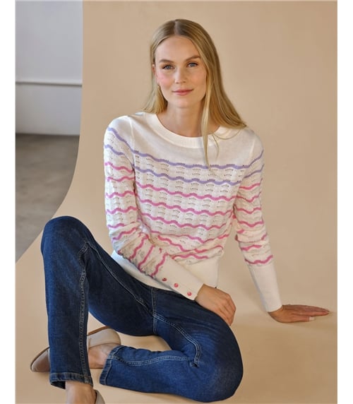 Cotton Wool Zig Zag Stripe Sweater
